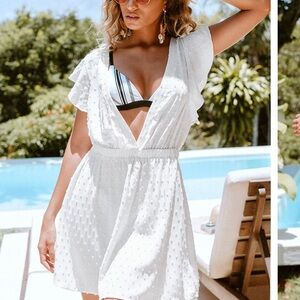 Elegant White Swim Cover-Up